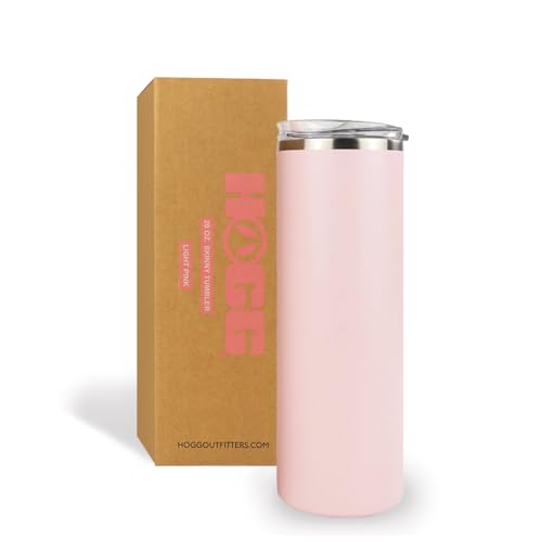 Hogg 20 oz Skinny - Light Pink, Powder Coated Tumblers for Laser Engraving, Engravable Tumblers Bulk, Stainless Steel Cups Bulk, Insulated Cups with Lids - color: Light Pink