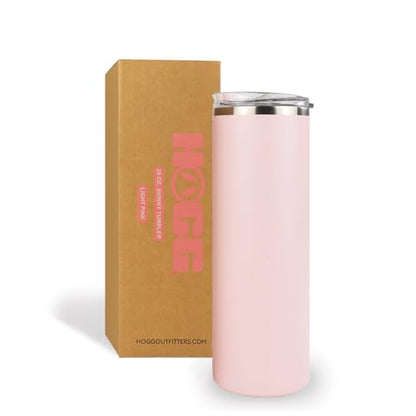 Hogg 20 oz Skinny - Light Pink, Powder Coated Tumblers for Laser Engraving, Engravable Tumblers Bulk, Stainless Steel Cups Bulk, Insulated Cups with Lids - color: Light Pink