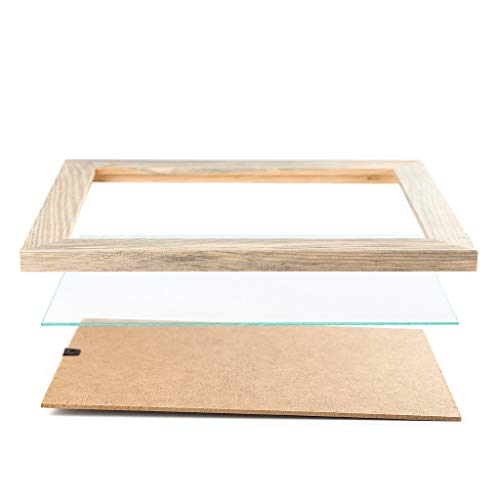 Rustic Wooden Square Picture Frames 4x4 - Set of 2-100% Natural Solid Eco Wood with Real Glass for Wall Mounting and Tabletop Display Unfinished Photo Frame - color: Natural
