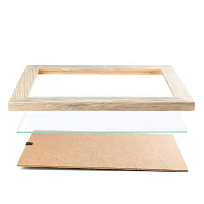 Rustic Wooden Square Picture Frames 4x4 - Set of 2-100% Natural Solid Eco Wood with Real Glass for Wall Mounting and Tabletop Display Unfinished Photo Frame - color: Natural