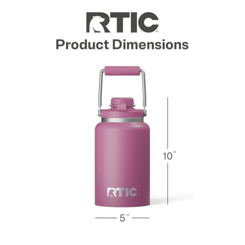 RTIC Half Gallon Outback Jug, Ceramic Lined, Orchid | Stainless Steel, Insulated Water Bottle with Lid and Handle, Double Wall Vacuum Insulation - color: Orchid