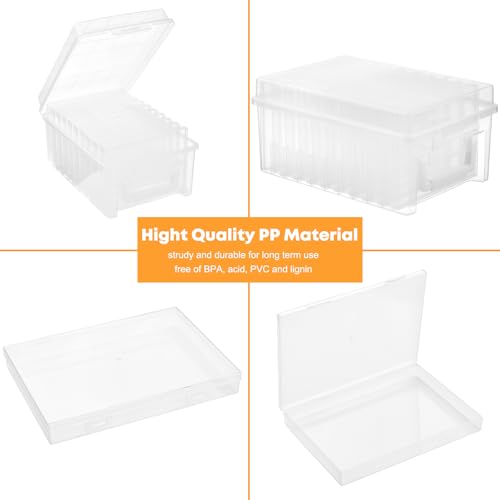 ALINK Photo Storage Box 5 x 7 In Photo Case, 10 Inner Large Photo Keeper, Clear Photo Storage Container, Seed Craft Cards Pictures Organizer, Plastic Office Organizer with 1 Label Sticker - size: 5" X 7"
