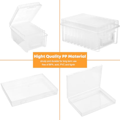 ALINK Photo Storage Box 5 x 7 In Photo Case, 10 Inner Large Photo Keeper, Clear Photo Storage Container, Seed Craft Cards Pictures Organizer, Plastic Office Organizer with 1 Label Sticker - size: 5" X 7"