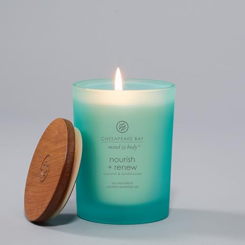 Chesapeake Bay Candle Mind & Body Medium Jar Candle Nourish + Renew (Coconut & Sandalwood) - color: Nourish + Renew, size: 8.8oz