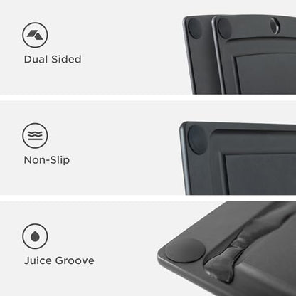 Epicurean All-In-One Cutting Board with Non-Slip Feet and Juice Groove - Non-toxic, Dishwasher Safe, Made in the USA, 11.5" x 9", Slate - color: Slate/Black, size: 11.5"L x 9"W
