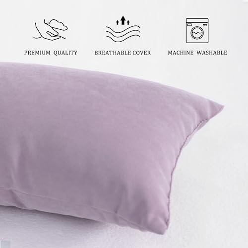 BEDSUM Toddler Pillows 13x18 Microfiber: Travel Inserts, 2 Pack, Lavender | Soft brushed microfiber, 13x18 size, 2 pillow inserts, machine washable, lightweight for daycare, travel, and home use - color: Lavender, size: 13x18 inches