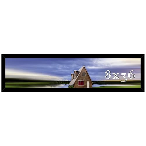 8x36 Picture Frame, Photo Frame for Wall Mounting Display, Black | Fits 8x36 Photos and Panoramic Prints, Clear Shatterproof Cover, Horizontal or Vertical Wall Mount, Gallery Wall, 1 Pack - color: Black, size: 8x36