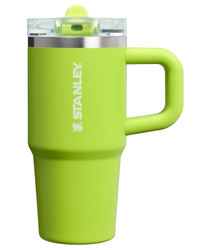 STANLEY Quencher ProTour Flipstraw Tumbler, 14 oz, Chartreuse | Built-In Straw & Handle | Cupholder Compatible for Travel | Leakproof Insulated Stainless Steel Cup | BPA-Free - color: Chartreuse, size: 14 Ounces