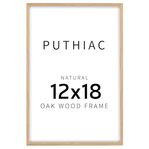 12x18 Solid Oak Wood Picture Frame, Natural Oak, 1 Pack | Minimalist oak frame; fits 8x12 with mat or 12x18 without; wall display for family photos, art prints, or gallery walls - color: Beige-1P, size: 12x18