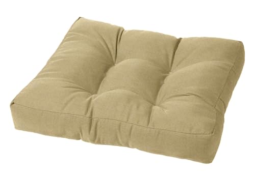 Cushion Source Tufted Ottoman Cushions, 21"X 17" Indoor and Outdoor Durable Tufted Cushion Made with Fade Resistant Sunbrella Fabric, Sunbrella Canvas Heather Beige - color: Sunbrella Canvas Heather Beige