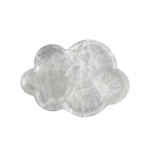 Natural Marble Tray Cloud Shape Vanity Trays, Jewelry Trays Holder Dish for Bathroom Countertop Home Decor Gift White - color: White