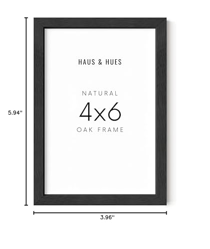 HAUS AND HUES 4x6 Solid Oak Black Frame - Wall or Tabletop Display (Black Oak Frame) - color: Black Oak, size: 4x6 in, style: Set of 01