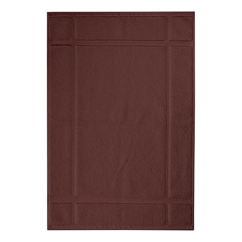 100% Cotton Bath Mat 24x17 Inches, 1350 GSM Thick Plush, Soft Absorbent, Oeko-Tex Certified, Durable Construction – Brown - color: Brown