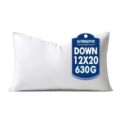 MIULEE 12x20 Inch Synthetic Down Alternative Decorative Pillow Insert | Throw Pillow 12 x 20 Inch Body Bed Sleeping Ultra Soft Fluffy Form for Sofa Couch Bed - size: 12x20Inch (pack of 1)