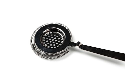 Antique Style Hawthorne Gunmetal Black | Bar Hand Strainer | Cocktail Strainer | Sieve for Bartending | Mixing Glass Strainer - color: Gunmetal Black
