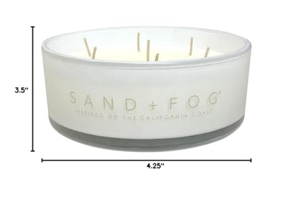 Sand + Fog Scented Candle - White Vanilla - Additional Scents and Sizes – 100% Cotton Lead-Free Wick - Luxury Air Freshening Jar Candles - Perfect Home Décor for Your Cocktail Table – 34 oz