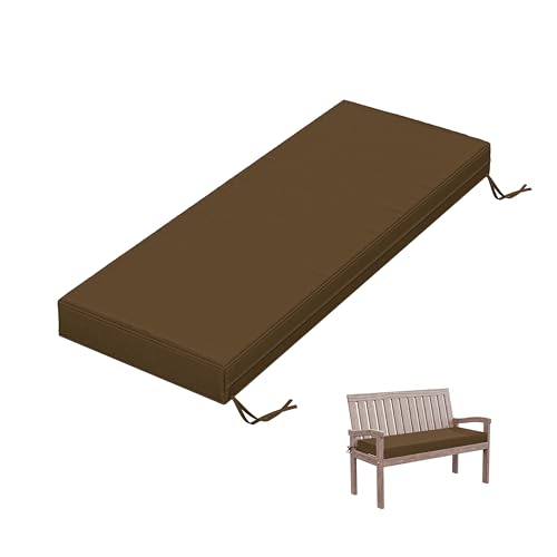 Outdoor Bench Cushion 48 X 18 X 3.5 Inch Thick Waterproof Patio Furniture Cushions, Patio Porch Swing Replacement Seat Pad with Tie Straps and Anti-Slip, for Backyard Garden, Chocolate - color: Chocolate, size: 48 x 18 x 3.5 in