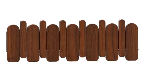 Wall Mounted Piano Key Hanger | Flip Style Hook | Entrance Wall Art Hook, Made of Oak Wood (3 Times Painted, 4 Times Polished) (Arc Walnut, 6Hooks) - color: Arc Walnut, size: 6Hooks