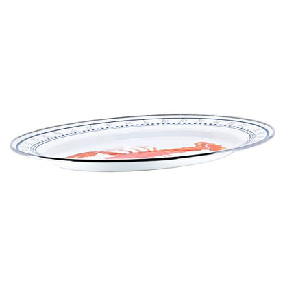 Golden Rabbit Enamelware Oval Platter, 12 x 16in, Lobster - color: Lobster