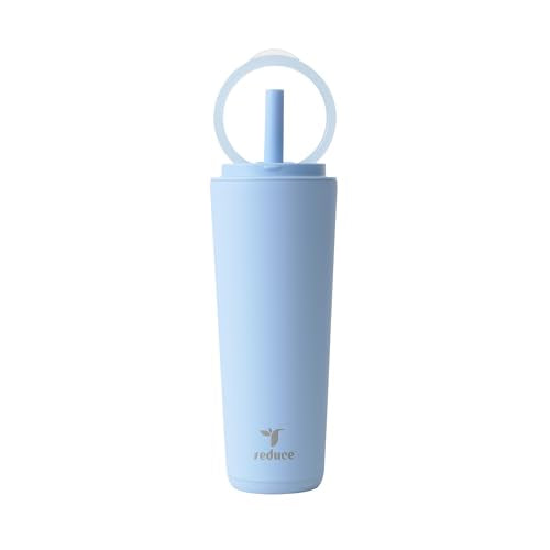 REDUCE Halo 24 oz Stainless Steel Vacuum Insulated Tumbler - Spill Proof Travel Mug with Flip Handle Lid - Keeps Drinks Cold for 32 Hrs - Dishwasher Safe - Cupholder Friendly - Glacier - color: Glacier, size: 24 Ounces
