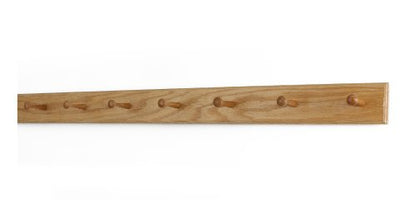 Solid Oak Shaker Peg Rack Made in The USA - Natural Stain 41 x 3.5 Inches with 7 Pegs - color: Natural, size: 41" x 3.5" with 7 pegs