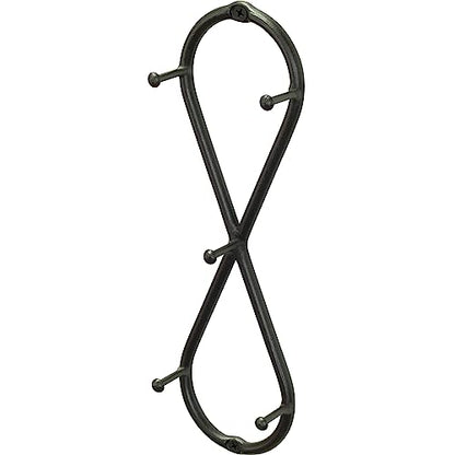 Farmhouse Small Key Holder for Wall, Wrought Iron Wall Mount Rack | Handcrafted Swirl Decorative, 5 Key Hooks for Home Entryway, Purse, Coat and Leash Holder or Organizer (Infinity Black) - style: Infinity