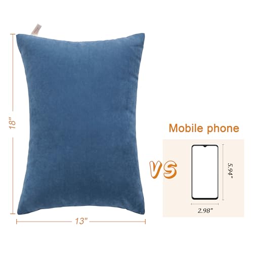 BEDSUM Toddler Pillows 13x18 Microfiber: Travel Inserts, 2 Pack, Denim Blue | Soft brushed microfiber, 13x18 size, 2 pillow inserts, machine washable, lightweight for daycare, travel, and home use - color: Denim Blue, size: 13x18 inches