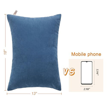 BEDSUM Toddler Pillows 13x18 Microfiber: Travel Inserts, 2 Pack, Denim Blue | Soft brushed microfiber, 13x18 size, 2 pillow inserts, machine washable, lightweight for daycare, travel, and home use - color: Denim Blue, size: 13x18 inches