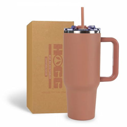Hogg Big Swig 40oz Tumbler with Handle and Straw - Catatonia Cocoa, 40 oz Tumbler, Insulated Cup with Handle, 40oz Water Bottle with Straw, Thermal Cups, Leak Proof Lid, Travel Mugs, Stainless Steel - color: Catatonia Cocoa