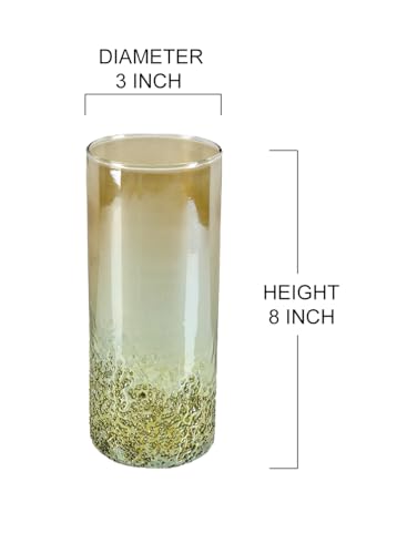 Serene Spaces Living 8" Speckled Green Glass Bud Vases, Tall & Slender Floral Vase, Perfect for Floral Arrangements at Home, Office, Wedding Tablescapes, Celebratory Events, Set of 4 - size: Large - Set of 4