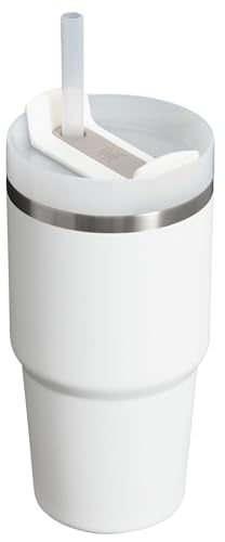 STANLEY Quencher H2.0 Flow State Tumbler, 20 oz, Frost | Straw and 3-Position Lid | Cup Holder Compatible for Travel | Insulated Stainless Steel Cup | BPA-Free - color: Frost, style: Classic