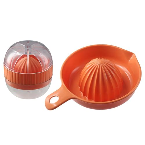 Lemon Squeezer Manual, 2 PCS Citrus Orange Juicer with Plastic Cup, Easy Use Fruit Press for Bar Home, Multi-function Handheld Kitchen Vegetable Gadgets