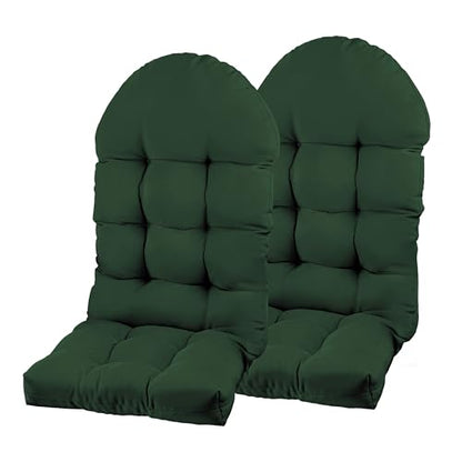 Adirondack Chair Cushion, Rocking Chair Cushion 44x19.4x4 inch, High Back Patio Cushions of Upper and Lower with Ties, Sunscreen and Fade-Resistant (Dark Green, 2) - color: Dark Green