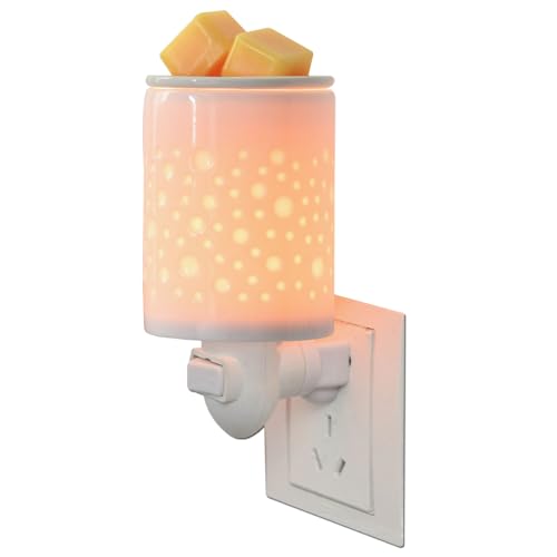 Plug in Wax Melt Warmer for Scented Wax,Ceramic Plug in Wax Warmer,Electric Cube Melter for Scents and Fragrance,Candle Melter Plug in Wall for Home, Office and Spa（White Porcelain Dot） - color: 1-white Porcelain Dot