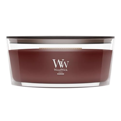 WoodWick Redwood Holiday Candle Gifts for Women and Men, 16 oz Ellipse Candle with Crackling Wick - color: Redwood, size: 16oz