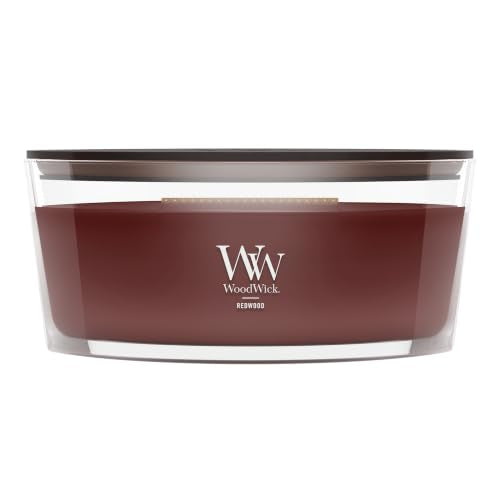 WoodWick Redwood Holiday Candle Gifts for Women and Men, 16 oz Ellipse Candle with Crackling Wick - color: Redwood, size: 16oz