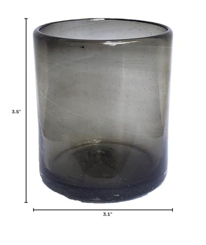 Solid Humo Smoke Gray 9 oz Short Tumblers (set of 6), Recycled Glass, Lead-free, Toxin-Free (9oz Tumbler) - color: Smoke Gray, size: 9 oz