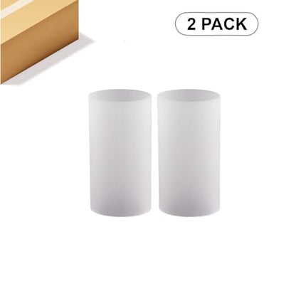 WGVI Hurricane Candle Holder Sleeve, W: 3", Ht: 6", Frosted Glass Cylinder Open Both Ends, Chimney Tube Shade, 2 Pieces - color: Frosted, size: 3x6"H