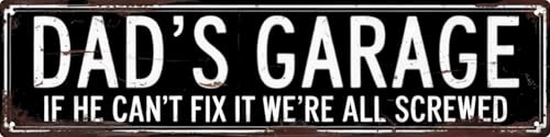 Dad'S Garage Metal Tin Sign 4x16 in Vintage Plaque For Home Restaurant Bar Cafe Garage Gift for Lovers Decor - color: Dads Garage