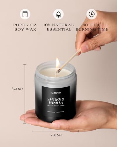 AOOVOO Scented Candles Set - 4 Pack Men Candles for Home Scented | 28 oz Soy Wax, 200 Hour Long Lasting Candle, aromatherapy Candle Birthday, Christmas, Valentine, Gift Set for Men - size: 4 Pack Mens Candles