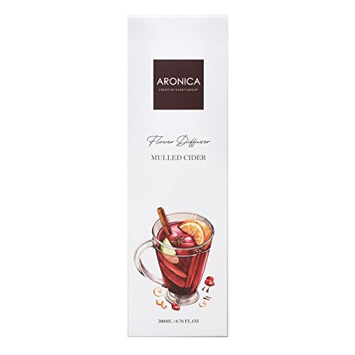 Aronica Christmas Tree Diffusir Oil Cinnamon, Mulled Spice Apple Oil with Sticks, Winter Candy Scented Reed Diffuser, Home Fragrance Decor - color: Mulled Cider