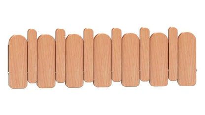 Wall Mounted Piano Key Hanger | Flip Style Hook | Entrance Wall Art Hook, Made of Oak Wood (3 Times Painted, 4 Times Polished) (Arc Beech, 6Hooks) - color: Arc Beech, size: 6Hooks