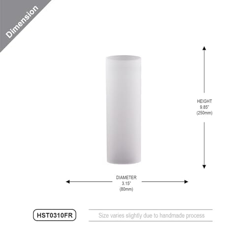WGVI Hurricane Candle Holder Sleeve, W: 3", Ht: 10", Frosted Glass Cylinder Open Both Ends, Chimney Tube Shade, 2 Pieces - color: Frosted, size: 3x10"H