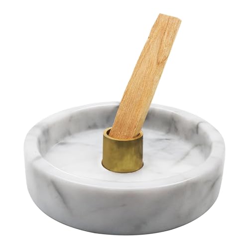 Handmade Natural Marble Incense Holder for Sticks and Cones-with 9 Holes, Multi-Functional Incense Burner Holder for Incense Sticks and Cones, Perfect Home Decor(Gray Marble, 4.7inch) - color: Gray, size: Small