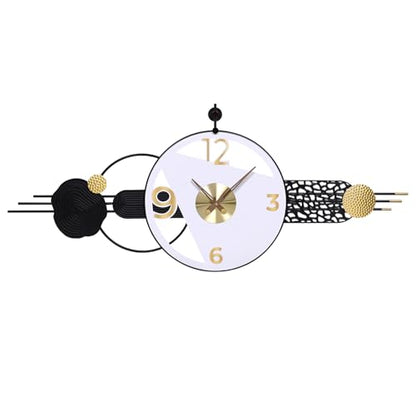 51x21 Inch Modern Abstract Silent Wall Clock Battery Powered | Quartz Movement, Bold Analog Dial, for Bedroom, Hallway, Home Office, Entryway, and Housewarming Gifts - color: O - 51x21 in