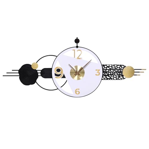 51x21 Inch Modern Abstract Silent Wall Clock Battery Powered | Quartz Movement, Bold Analog Dial, for Bedroom, Hallway, Home Office, Entryway, and Housewarming Gifts - color: O - 51x21 in