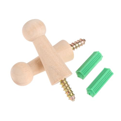 dophee 10Pcs Screw-On Solid Wooden Hook, Wall Mounted Wood Coat Hooks Shaker Peg with Screw for Hanging Jacket Towel Mug Clothes Crafts DIY Woodworking, 1.96"x0.7", Unpainted Wood | Wall Mounted Wood Coat Hooks Shaker Peg with Screw for Hanging Jacket Tow