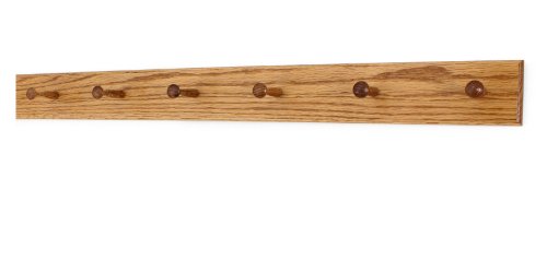 Solid Oak Shaker Peg Rack Made in The USA - Golden Oak Stain Stain 35 x 3.5 Inches with 6 Pegs - color: Golden Oak, size: 35" x 3.5" with 6 pegs
