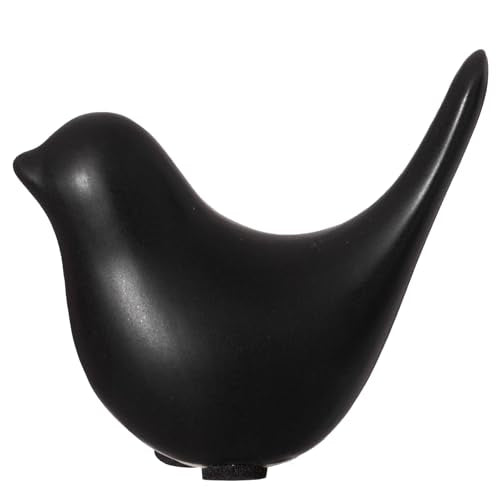 Uniquewise Black Ceramic Bird Statue Gift & Decorative Accent for Living Room Bedroom Office Desktop Shelves Coffee Tables Cottage Spaces or Farmhouse Aesthetic Perfect for Minimalist Interiors, Small - color: Black, size: Small
