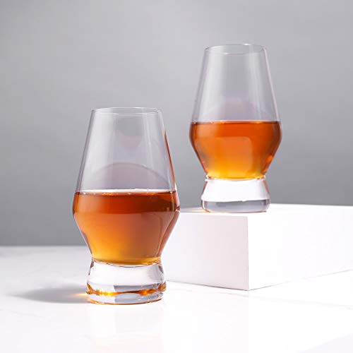 Viski Raye Crystal Scotch Glasses, Set of 2, clear, 8 oz - style: Scotch